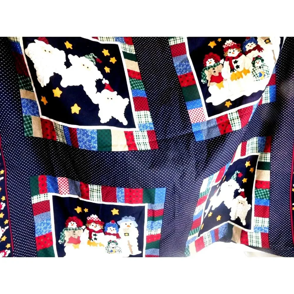 Vintage Leslie Beck for VIP Cranston Christmas Fabric Snowmen Santas